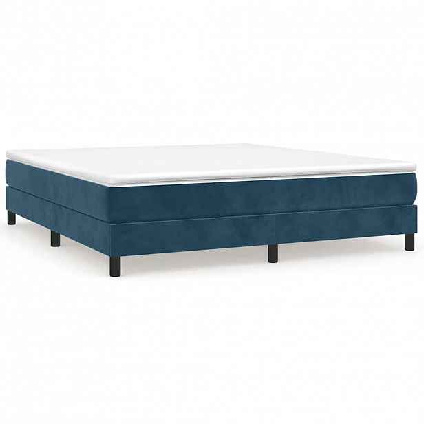 vidaXL Rám postele s boxspringem tmavě modrý 180x200 cm samet