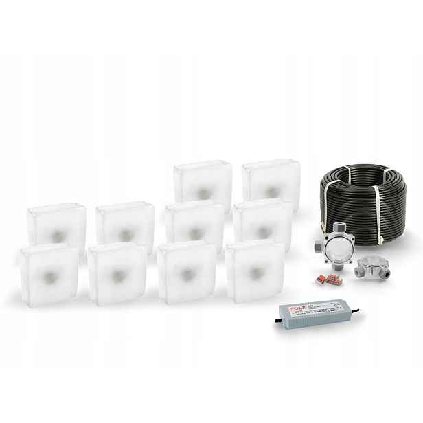 10 x Led nájezdové svítidlo 12V IP68 Bz 15x15 cm