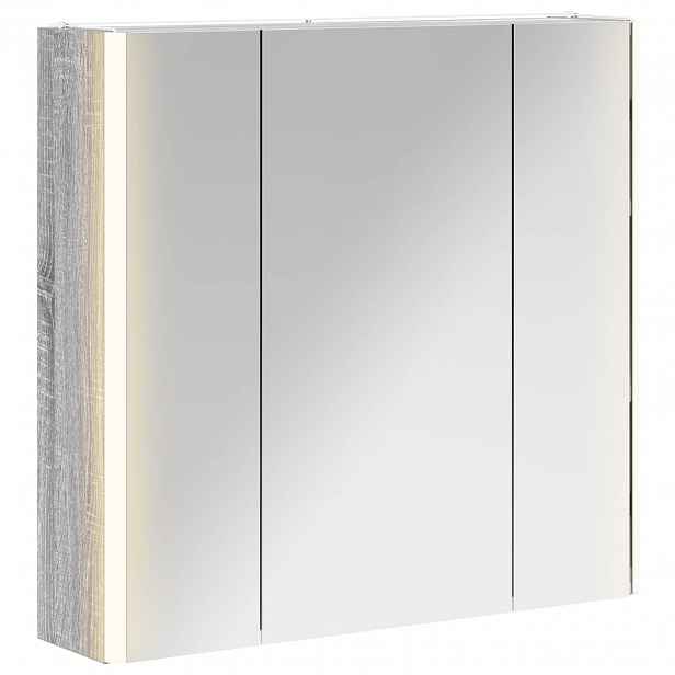 vidaXL Koupelnová zrcadlová skříň Šedá Sonoma 63,5 x 15,5 x 60,5 cm