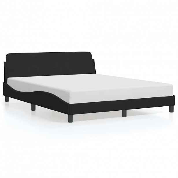 vidaXL Rám postele Dover černý 160 x 200 cm samet