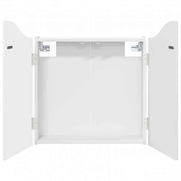 vidaXL Skříň na terče Bílá s vysokým leskem 56 x 12 x 63 cm
