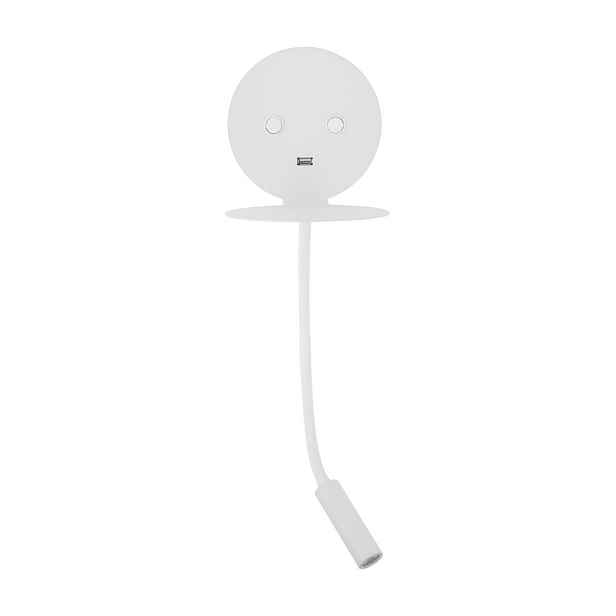 Bílé hliníkové LED nástěnné svítidlo s ohybatelnou konstrukcí/s USB portem Eclip – Nova Luce