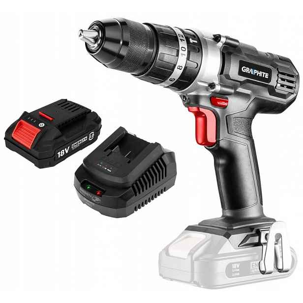 Graphite Aku Vrtačka Příklep Energy+ 18V 58G010 Akumulátor 2AH Nabíjení.