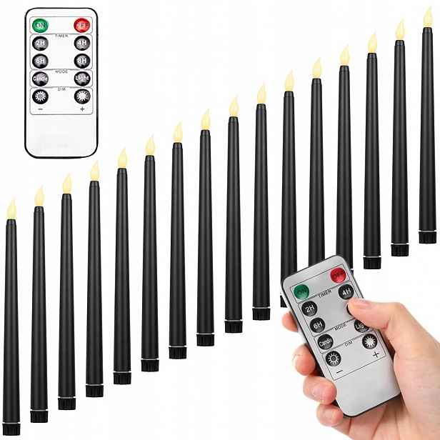 Led Svíčka S Vložkou 27.5 CM, Černá, Elektrická Vložka Pro Slavnostní Příležitosti