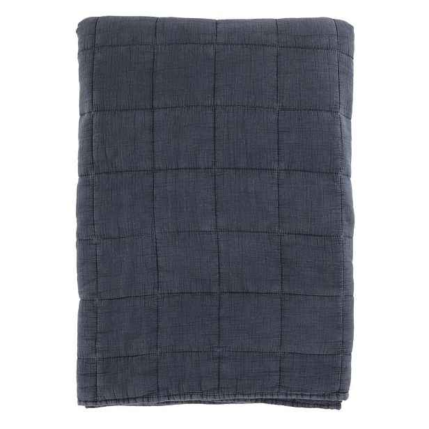 Tmavě šedý přehoz s opraným vzhledem Aix Vintage Quilt - 240*240 cm Chic Antique
