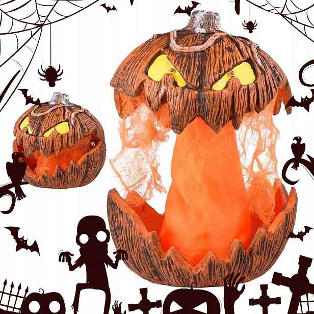 Umělá Dýně Halloween Podsvícená Rekvizitou Foto Zvukový Efekt