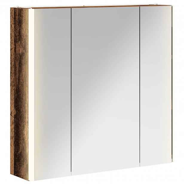 vidaXL Koupelnová zrcadlová skříň Staré dřevo 63,5 x 15,5 x 60,5 cm