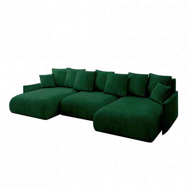 ALTDECOR SEDACÍ SOUPRAVA s funkcí lůžka a úložným prostorem pod postelí ONESK-U-v1 317x177x72 Zelený velur