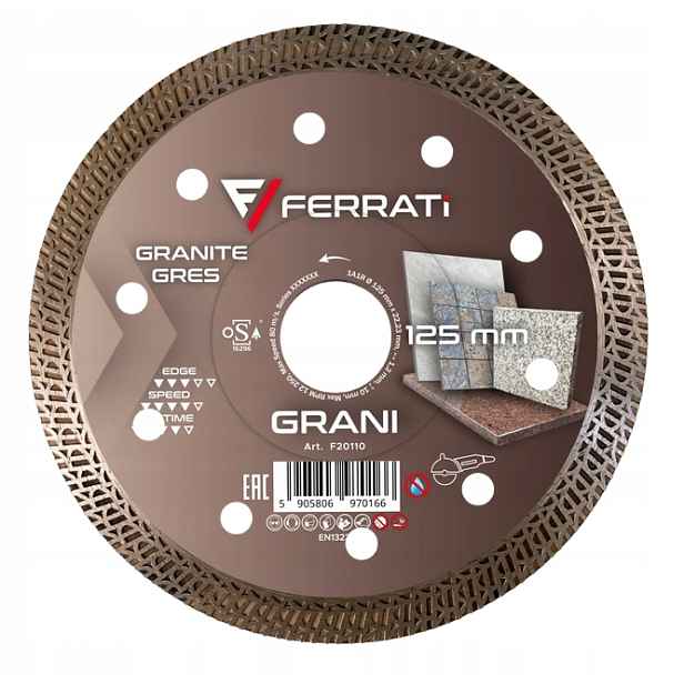 Ferrati Diamantový řezný kotouč F20110 1A1R 125x22,23 mm Grani