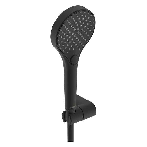 Hansa Viva - Set sprchové hlavice, držáku a hadice, 3 proudy, matná černá 4417012033