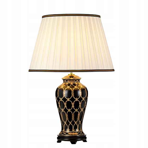 Stolní lampa Taipei keramická černá zlatá E27 60W Designer's Lightbox