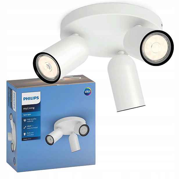 Stropní Svítidlo Reflektor Nástěnný 3x GU10 Bílá Pongee Philips