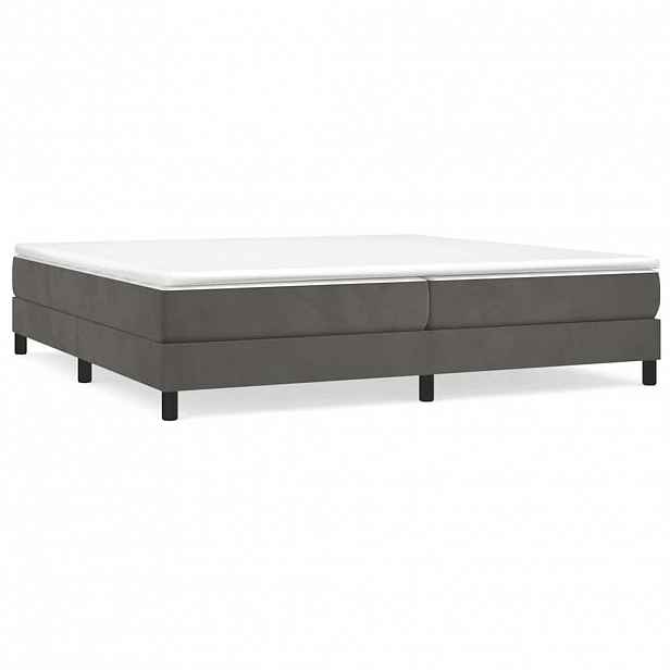 vidaXL Rám postele s boxspringem tmavě šedý 200 x 200 cm samet