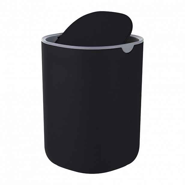 Relaxdays KOŠ Černý na odpadky 1,5 l plast víko 360°