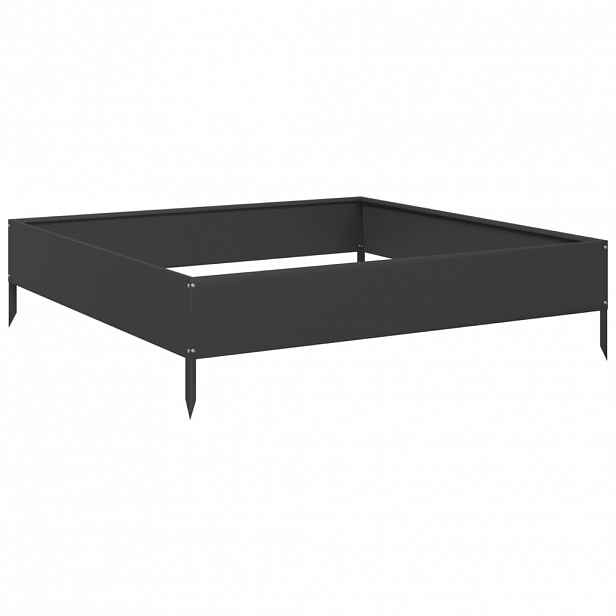 vidaXL Zahradní vyvýšený záhon černý 100 x 100 x 26 cm ocel