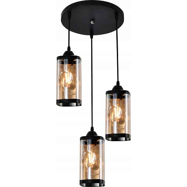 Závěsná Lampa Loft E27 Černá Skleněná Minimalistická Vargo DL1427