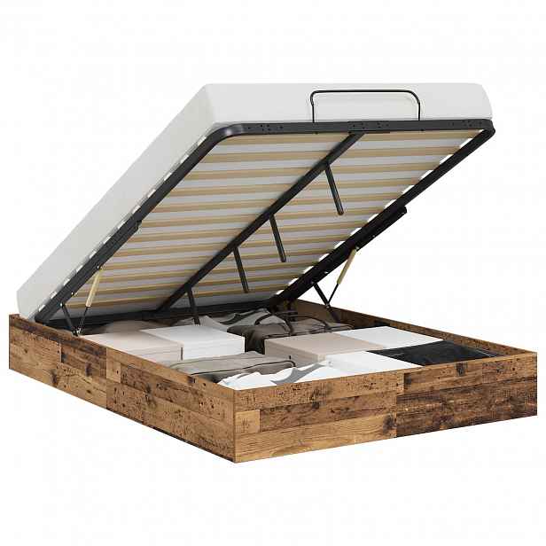 vidaXL Ottoman postel Staré dřevo 120 x 200 cm Dřevěný materiál