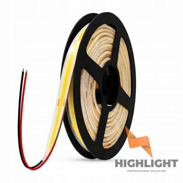 10 m Led pásek Cob IP65 Bílý Teplý 24V 8W vodotěsný 320LED 3000K