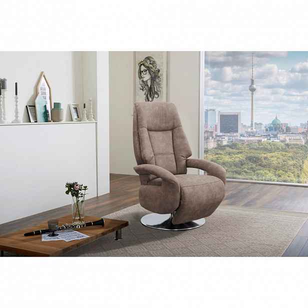 Sit & More RELAXAČNÍ KŘESLO, textil, šedohnědá