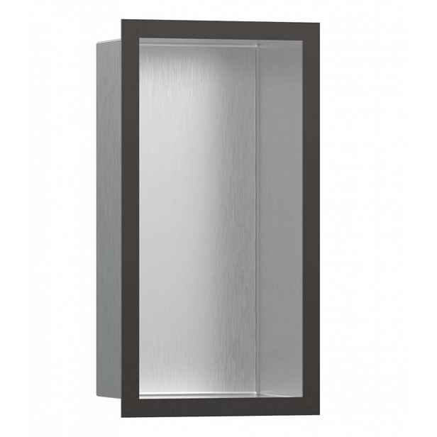 Hansgrohe XtraStoris Individual - Výklenek do stěny s designovým rámem, 30x15x10 cm, kartáčovaná nerez/kartáčovaný černý chrom 56094340