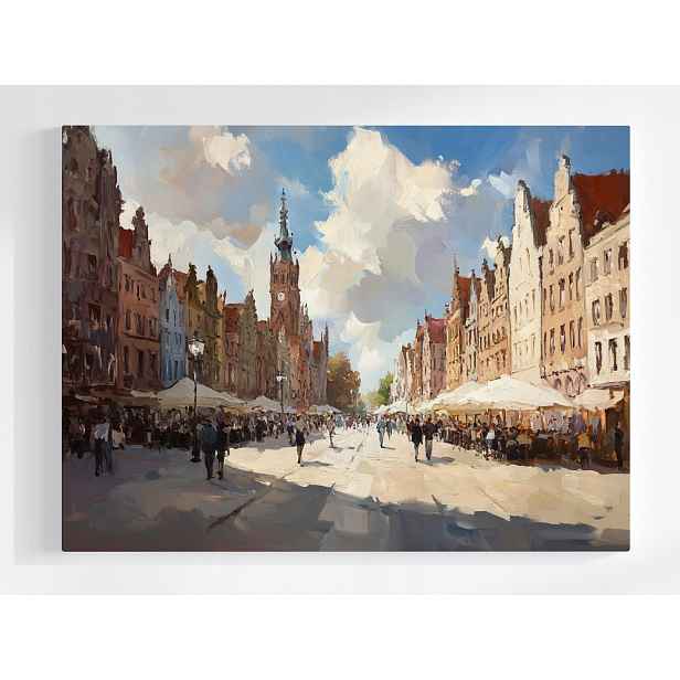 Plakát Architektura Město Gdaňsk Ulice Dlouhý Trh 100x75