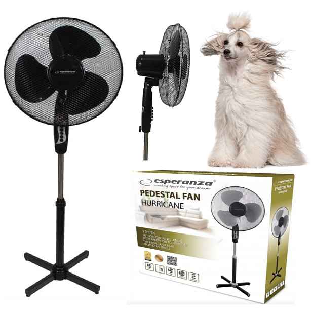 Podlahový ventilátor Esperanza Hurricane černý