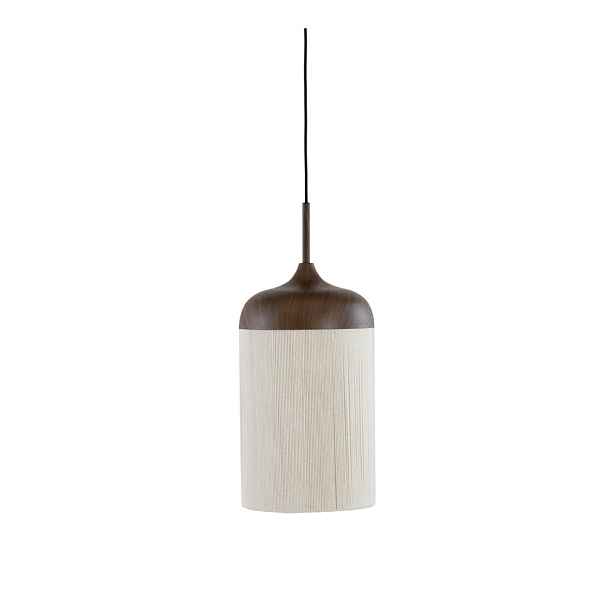 Tmavě hnědé závěsné svítidlo s textilním stínidlem ø 22 cm Dania – Light & Living