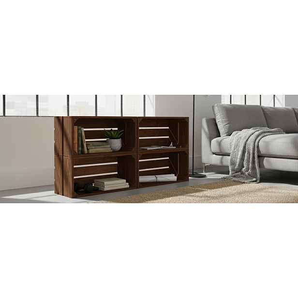 Dřevěná skříňka Komplet 4 Kusů 50x20 cm|Skříňky Palisander|sada 4 ks