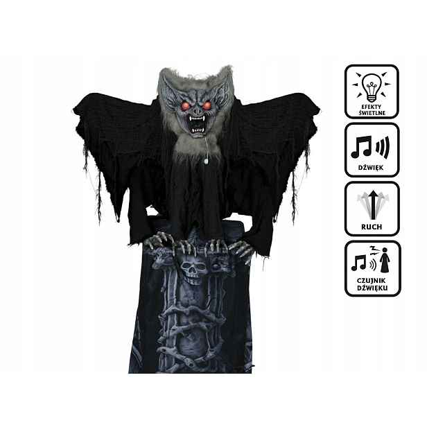 Náhrobek Demon netopýr Halloween 150 cm upír