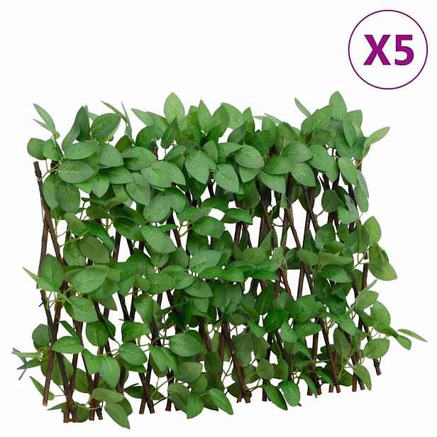 vidaXL Treláže s umělým břečťanem roztahovací 5 ks zelené 180 x 30 cm