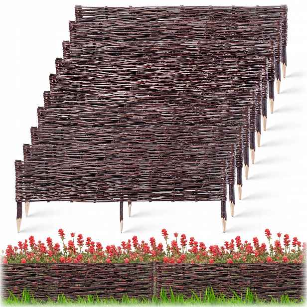 10 Ks Zahradní Palisáda Proutěná Trávníkový Lem Plot 100x20cm Set