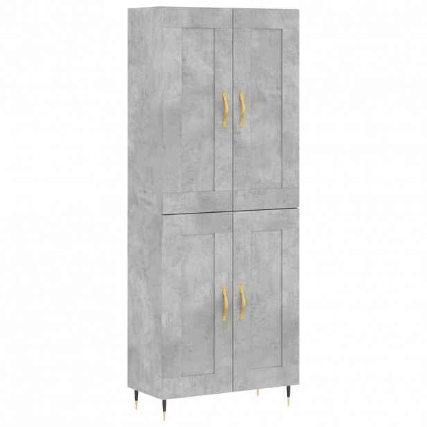 vidaXL Skříň highboard betonově šedá 69,5x34x180 cm kompozitní dřevo