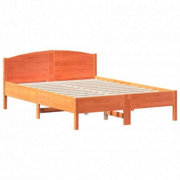 vidaXL Postel bez matrace voskově hnědá 135 x 190 cm masivní borovice