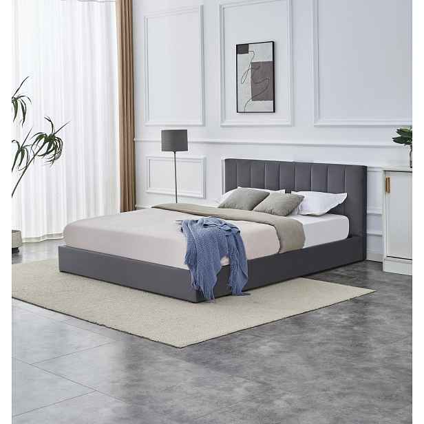 HALMAR Dvoulůžková postel Katarina 160x200 popelavě šedá