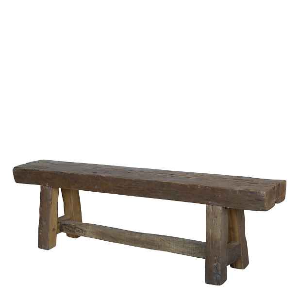 Hnědá lavice Grimaud z recyklovaného dřeva Nature – 150*26*45 cm Chic Antique