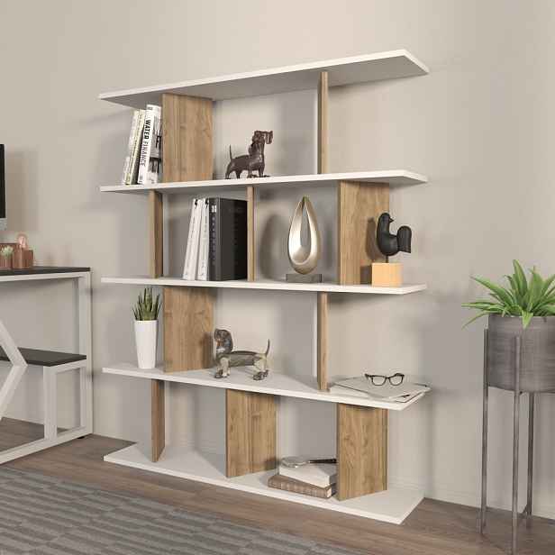 Knihovna Grace - White, Walnut