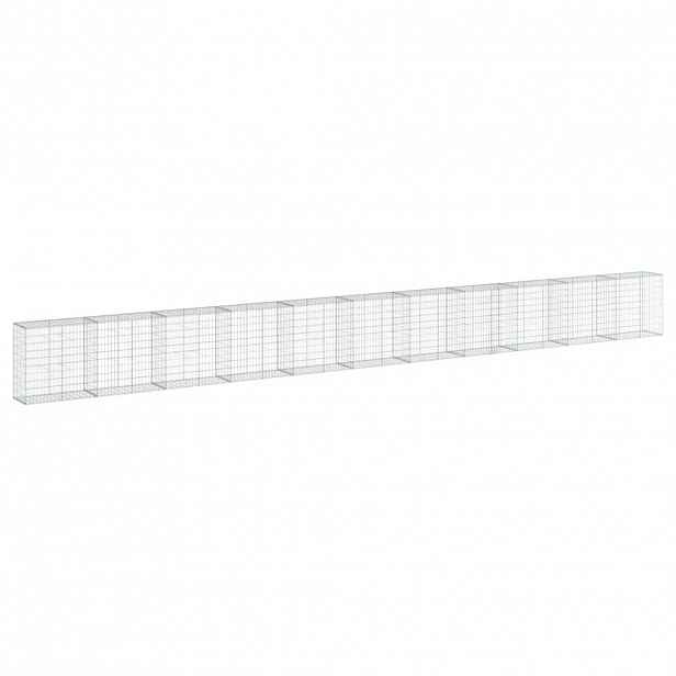 vidaXL Gabionový koš s víkem 1 100 x 50 x 100 cm pozinkované železo