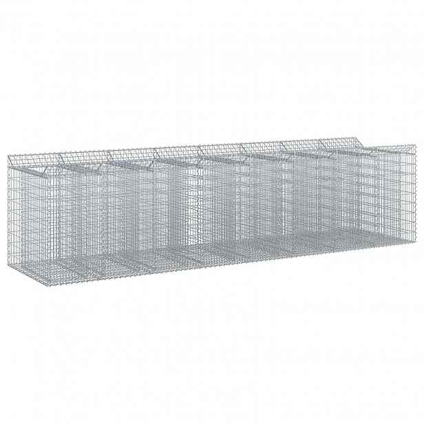vidaXL Gabionový vyvýšený záhon 4 ks 400 x 100 x 100 cm Stříbrná