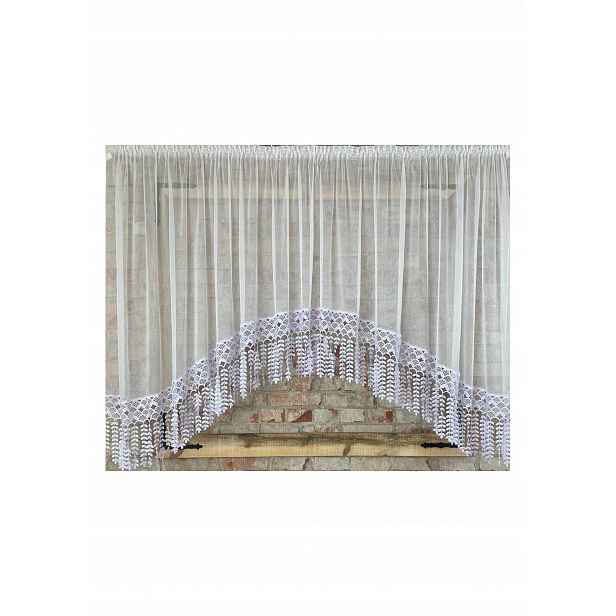 Záclona 400x100, luk, markýza, sádra 30 cm, boho třásně