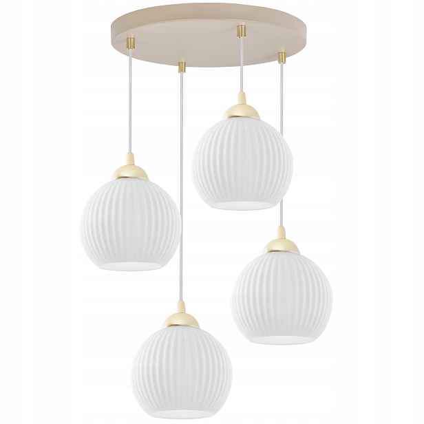Závěsná Stropní Lampa Lustr Kašmírová Béžová Skleněné Koule Do Obývacího Pokoje