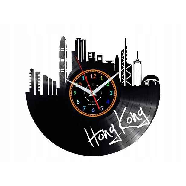 Hong Kong Dárek Originální dekorace do domu Hodiny z vinylové desky