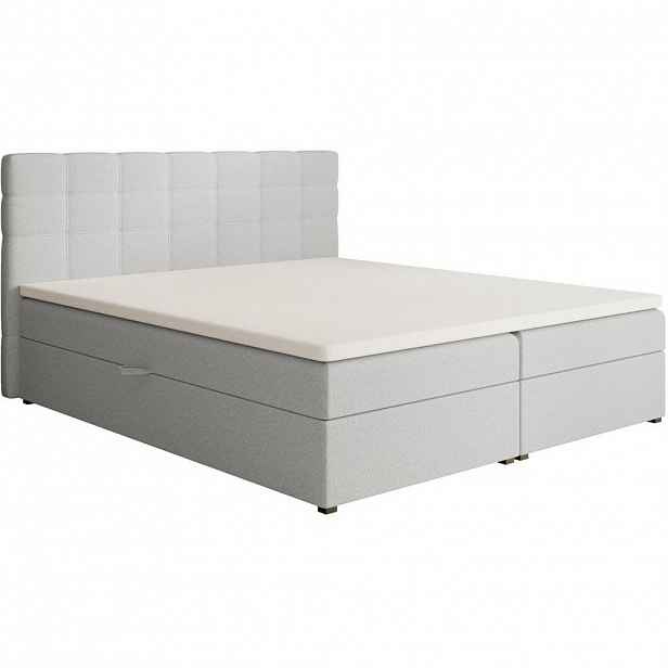Beautysofa ČALOUNĚNÁ postel Topiq I 184/203/103, světle šedá, bouclé látka