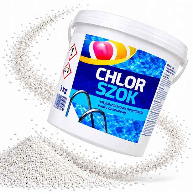 Chlorový Granulát 3KG Do Bazénu Chlor Šok Okamžitá Dezinfekce