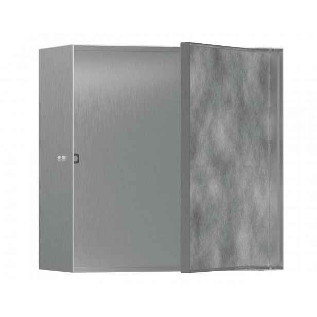 Hansgrohe XtraStoris Rock - Výklenek do stěny, s dvířky, 30x30x14 cm, kartáčovaná nerez 56091800