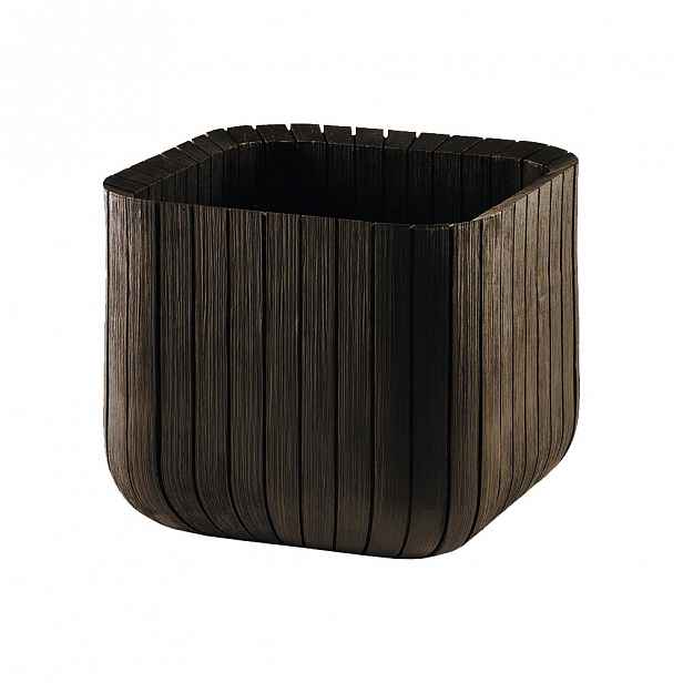 Hnědý zahradní květináč Keter, 30 x 10 cm