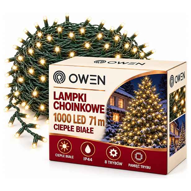 Lampičky na vánoční stromeček 1000 Led Bílé Teplé 71 m Vánoční osvětlení