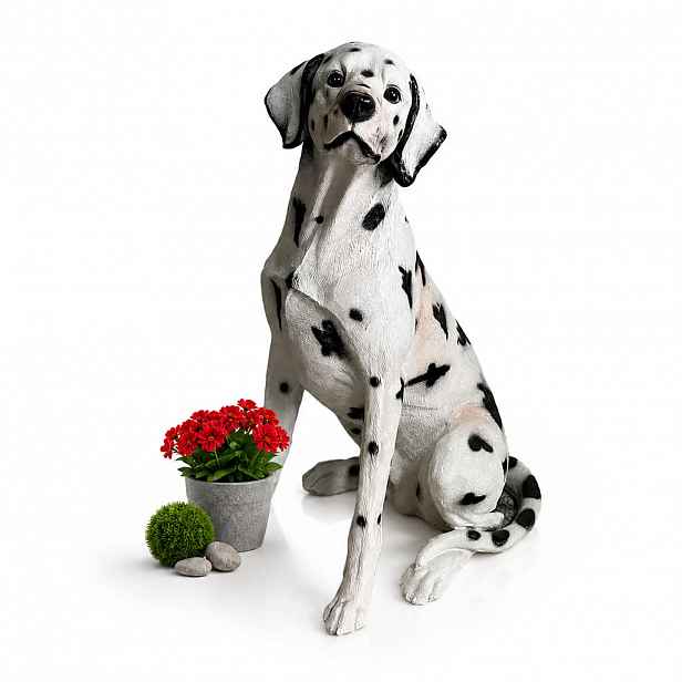 Relaxdays FIGURKA Přírodní barvy pes dalmatin polyresin 83 cm