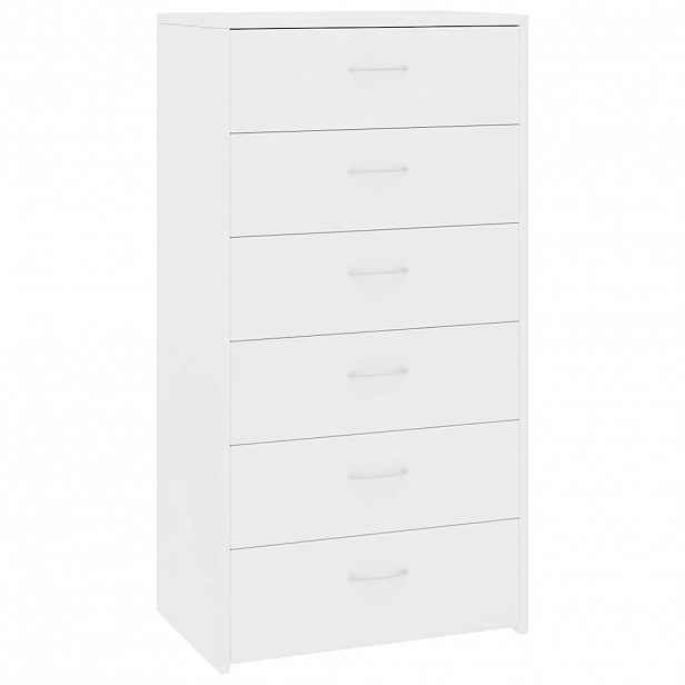 vidaXL Příborník se 6 zásuvkami bílý 50 x 34 x 96 cm kompozitní dřevo