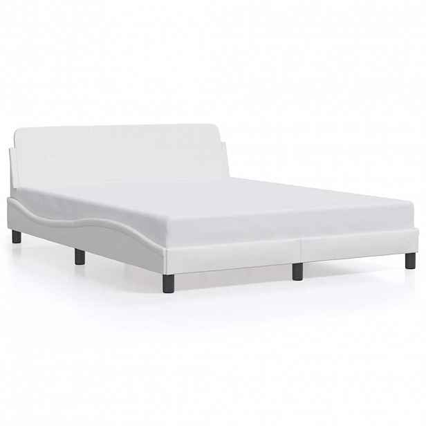 vidaXL Rám postele Dover bílý 160x200 cm umělá kůže