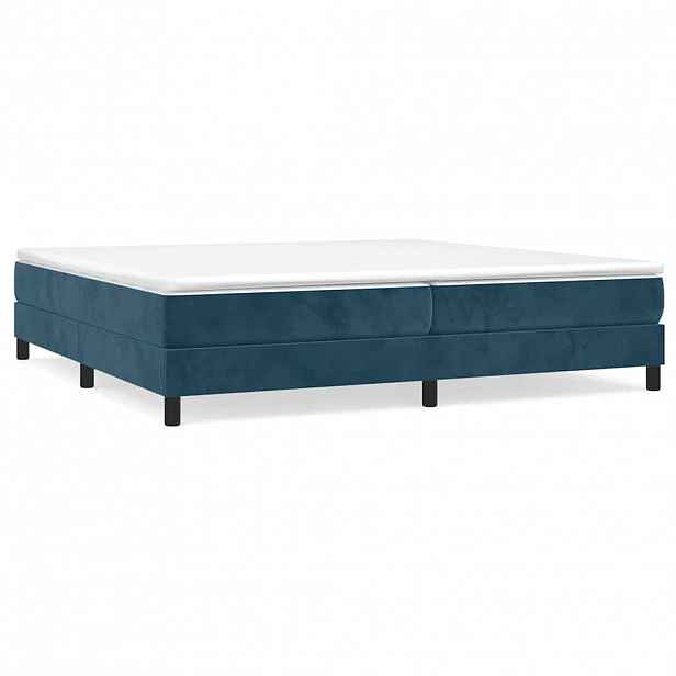vidaXL Rám postele s boxspringem tmavě modrý 200x200 cm samet